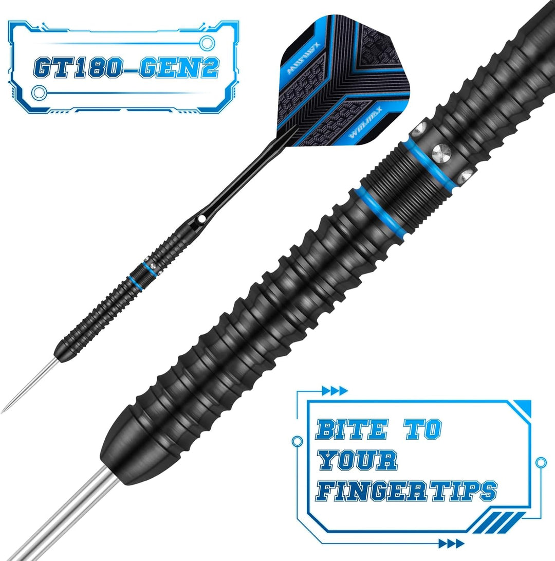WIN.MAX Dartpfeile mit Metallspitze 90% Tungsten 3 Stück 90% Wolfram Stahl Darts 18-28 Gramm Dart pr