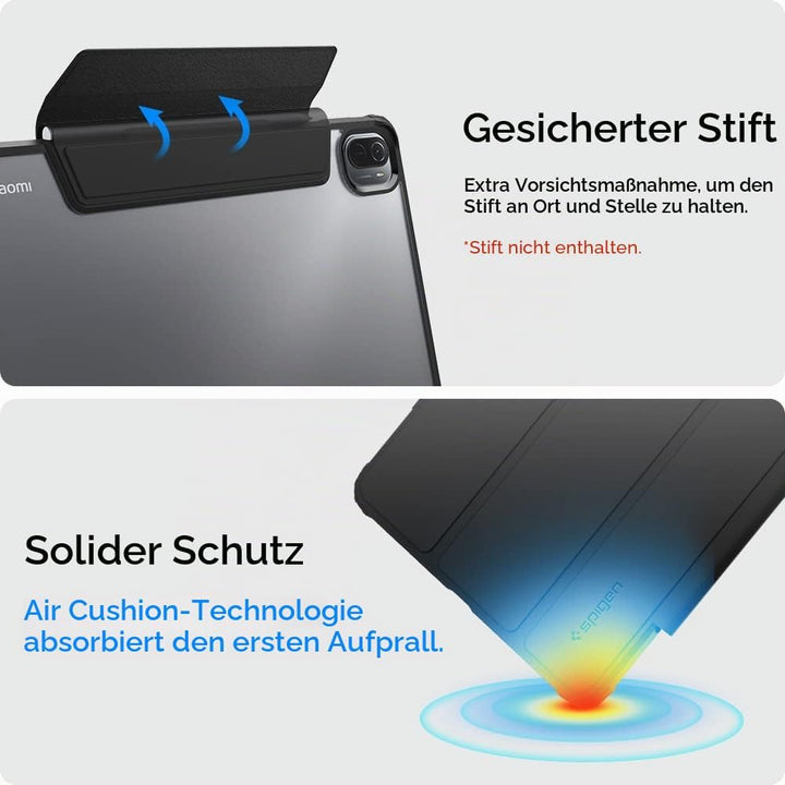 Spigen Ultra Hybrid Pro Hülle Kompatibel mit Xiaomi Pad 5 / Xiaomi Pad 5 Pro - Schwarz