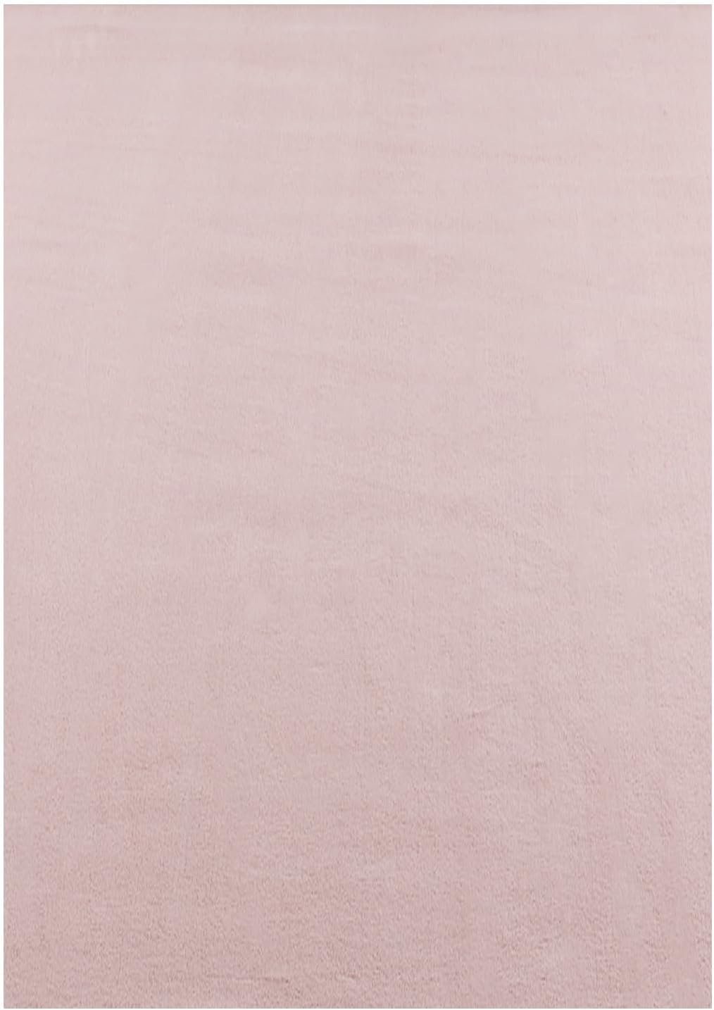 Waschbarer Teppich Wohnzimmer, Kurzflor rutschfest Flauschig Weich, Einfarbig Rosa, Felloptik, Super