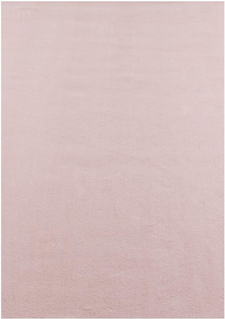 Waschbarer Teppich Wohnzimmer, Kurzflor rutschfest Flauschig Weich, Einfarbig Rosa, Felloptik, Super