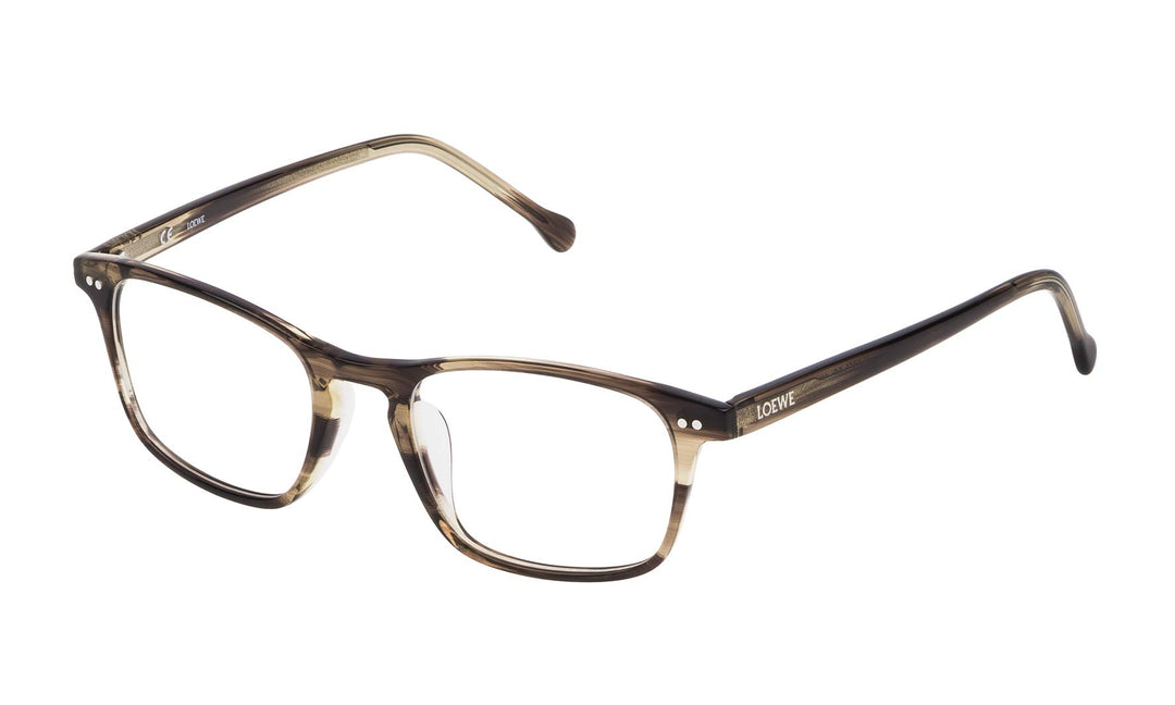 Loewe Unisex-Erwachsene VLW9584906YH Brillengestelle, Braun (Shiny Streaked Brown), 55