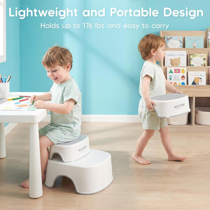 Maliton Toilettensitz Kinder mit 2-stufiger Tritthocker für Kinder 1-8 Jahren, Kindertoilettenkorb m