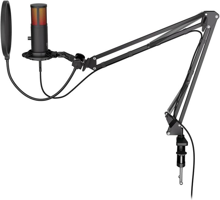 KRUX Edis 3000, Computermikrofon, Verstellbarer Arm, Poppschutzfilter, RGB-Hintergrundbeleuchtung, 3