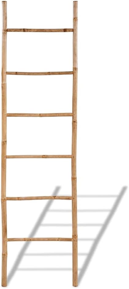 vidaXL Leiter Bambus Handtuchhalter Dekoleiter Handtuchleiter Wäscheständer 190 cm, 190 cm