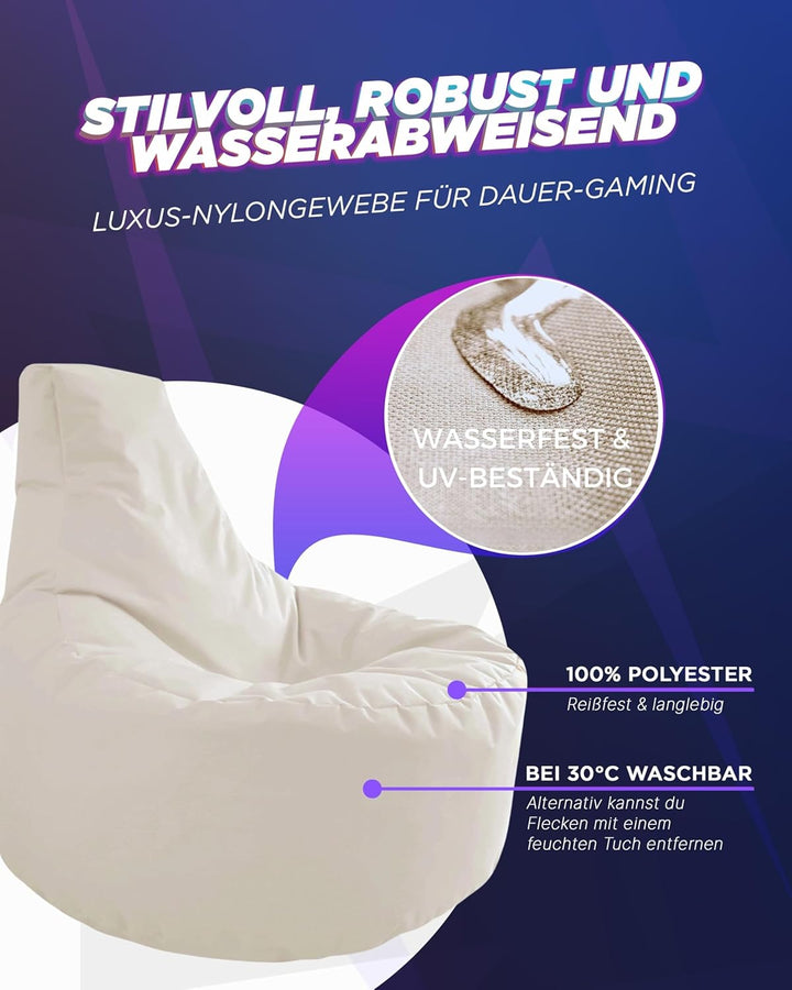 PATCH HOME Gamer Sessel in 2 verschiedenen Grössen und 25 XL - 75cm Durchmesser, 30cm Sitzhöhe, 80cm