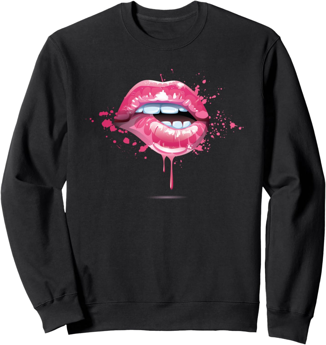 Splatter tropfende Lippen Sweatshirt