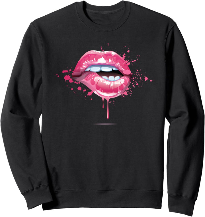 Splatter tropfende Lippen Sweatshirt