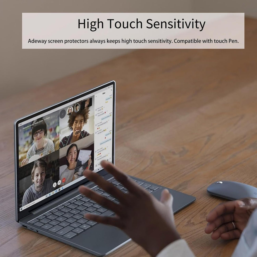 Adeway [2 Stück Gehärtetem Glas Displayschutzfolie für Surface Laptop Go 3/2/1 12.4 inch (2023 Relea