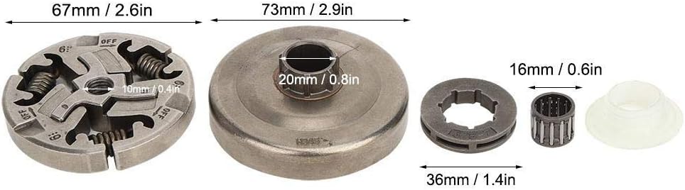 TOPINCN 3/8in 7 Zahnkupplung Trommelkettenradsatz Passend für 355 357 357XP 359 EPA Kettensägenkuppl