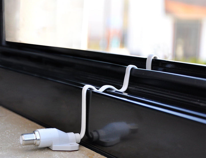 DUR-line® Profi Fensterdurchführung XL - 34cm Kabellänge - Minimale Dämpfung, maximale Schirmung - I