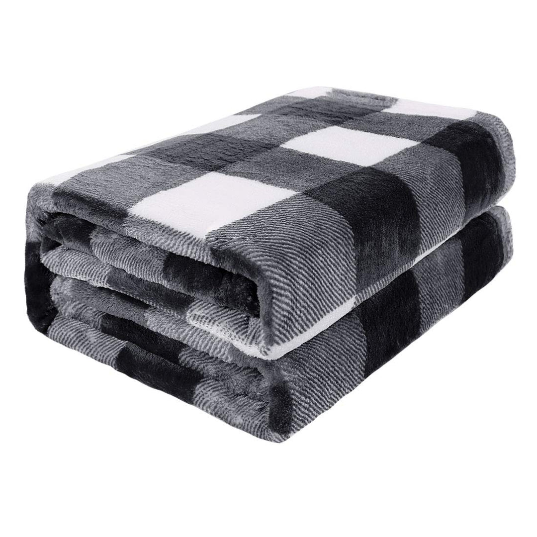 PiccoCasa Karierte Decke Wolldecke Grosse Decke Tagesdecke Fleecedecke Warme & weiche Wohn- & Kusche