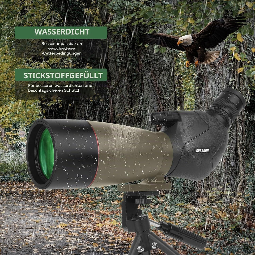 25-75X70 Spektiv für Zielschiessen - HD Spektiv mit Stativ Tragetasche &amp; Smartphone Halterung - BAK4