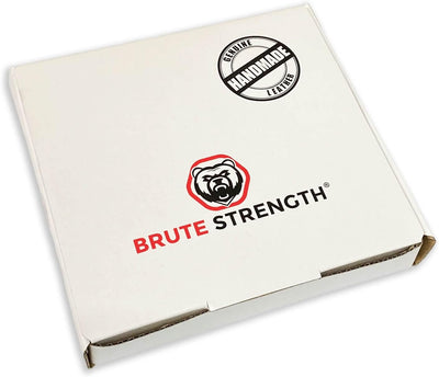 Brute Strength - Regalträger Leder - Weiss - 2 Stück - Regalstützen - Wandstützen - Regalriemen - Vo