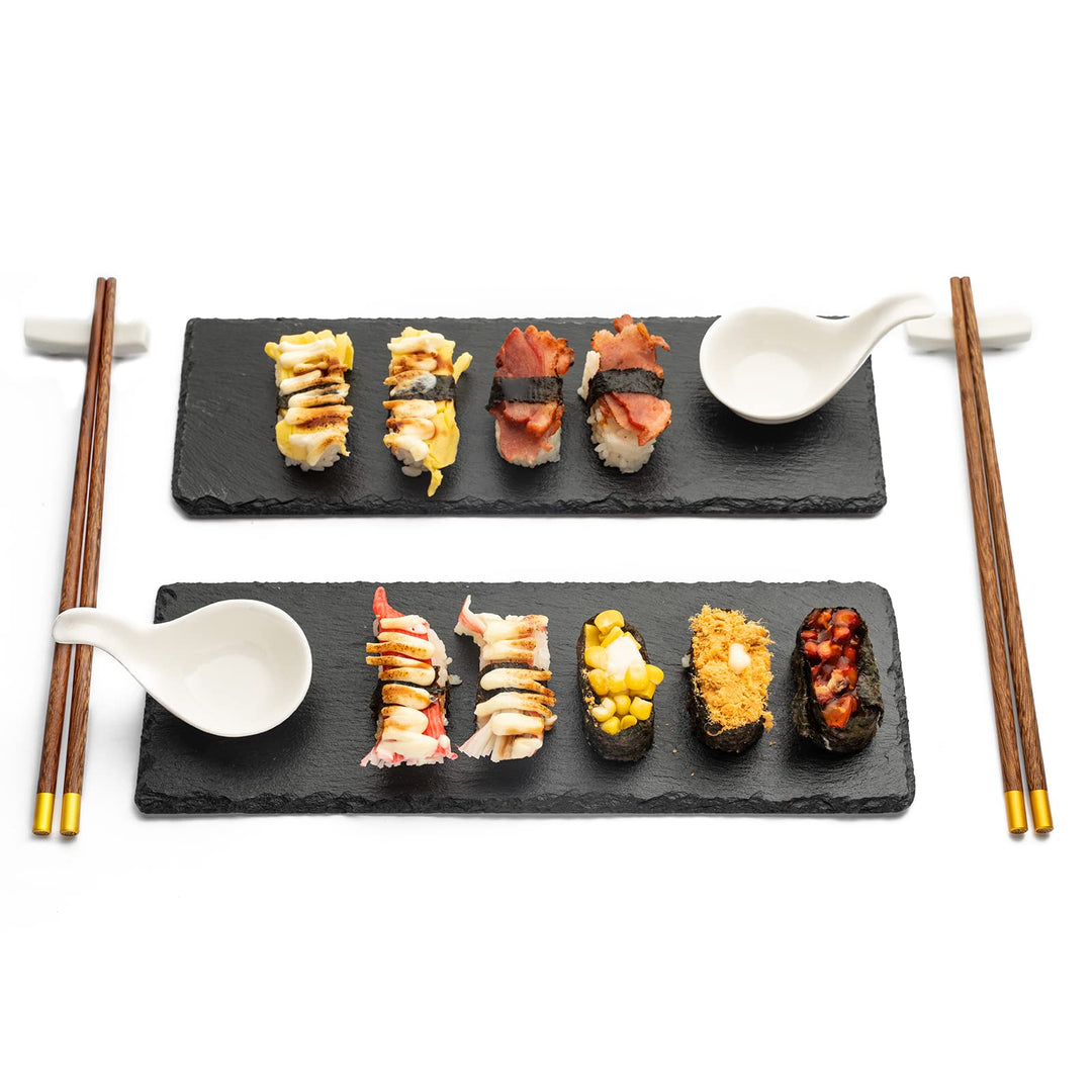 WLWNWFT Sushi Set 30x10 cm, Sushi Geschirr Set 2er Set, Sushi Teller Sushi Geschirr Sushi Platte Sch
