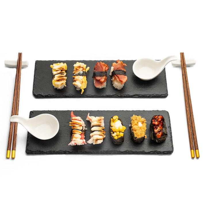 WLWNWFT Sushi Set 30x10 cm, Sushi Geschirr Set 2er Set, Sushi Teller Sushi Geschirr Sushi Platte Sch