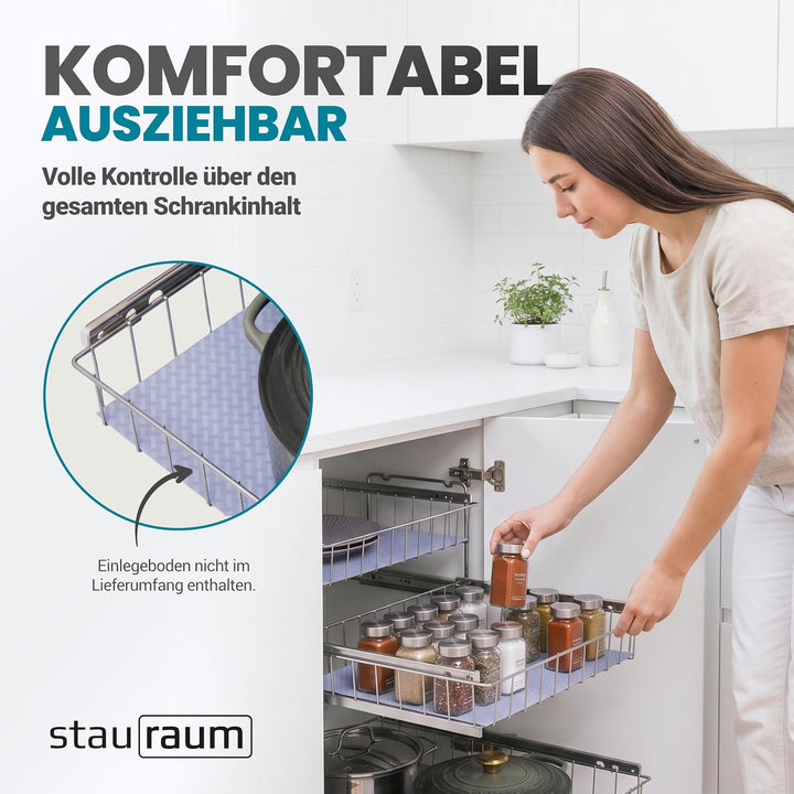 Teleskopschublade für 30cm Schrank – Premium Schrankauszug Küche zum Nachrüsten – Einfache Montage –