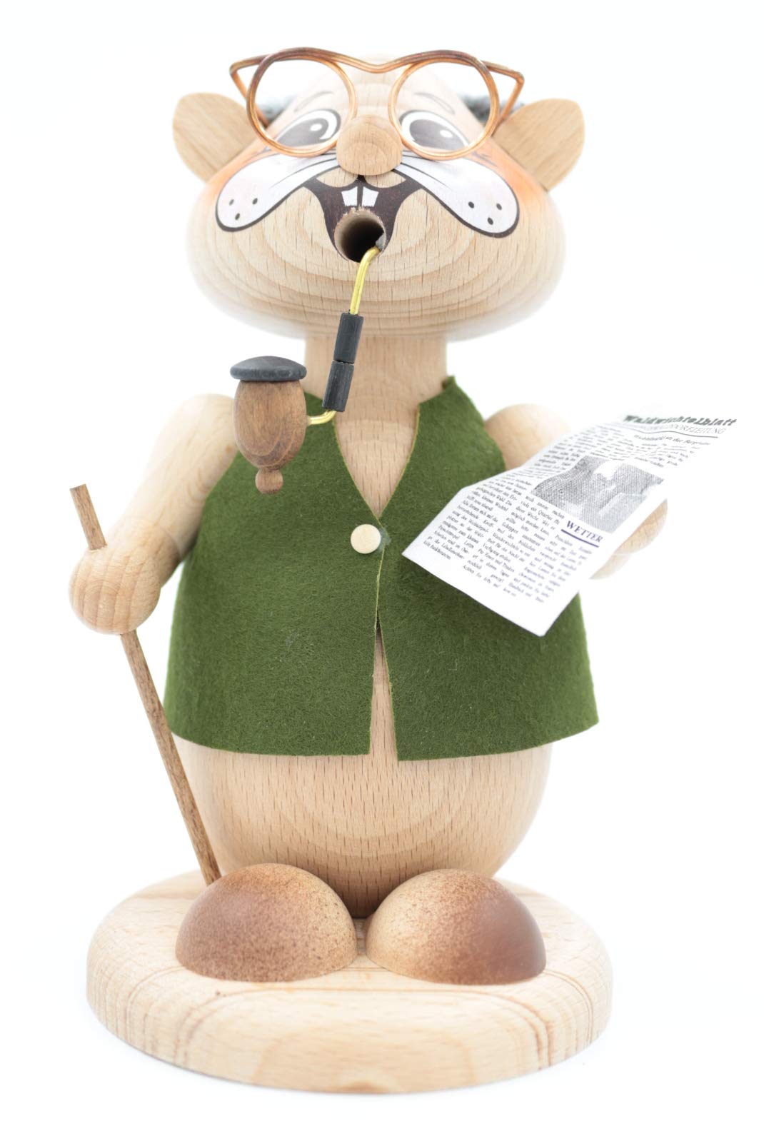 Kuhnert - Erzgebirgische Holzkunst Räuchermann Räucherfigur Hamster 18cm - Opa, Opa