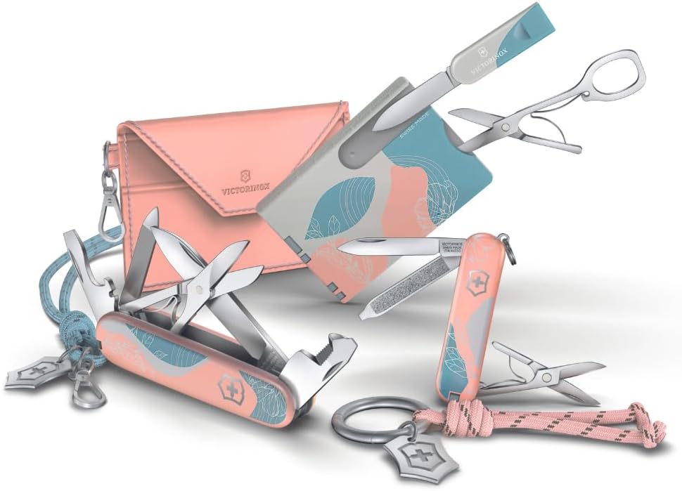 Victorinox Swiss Card Classic, 10 Funktionen, Swiss Made, Multitool für Frauen, Inkl. Kartenetui mit