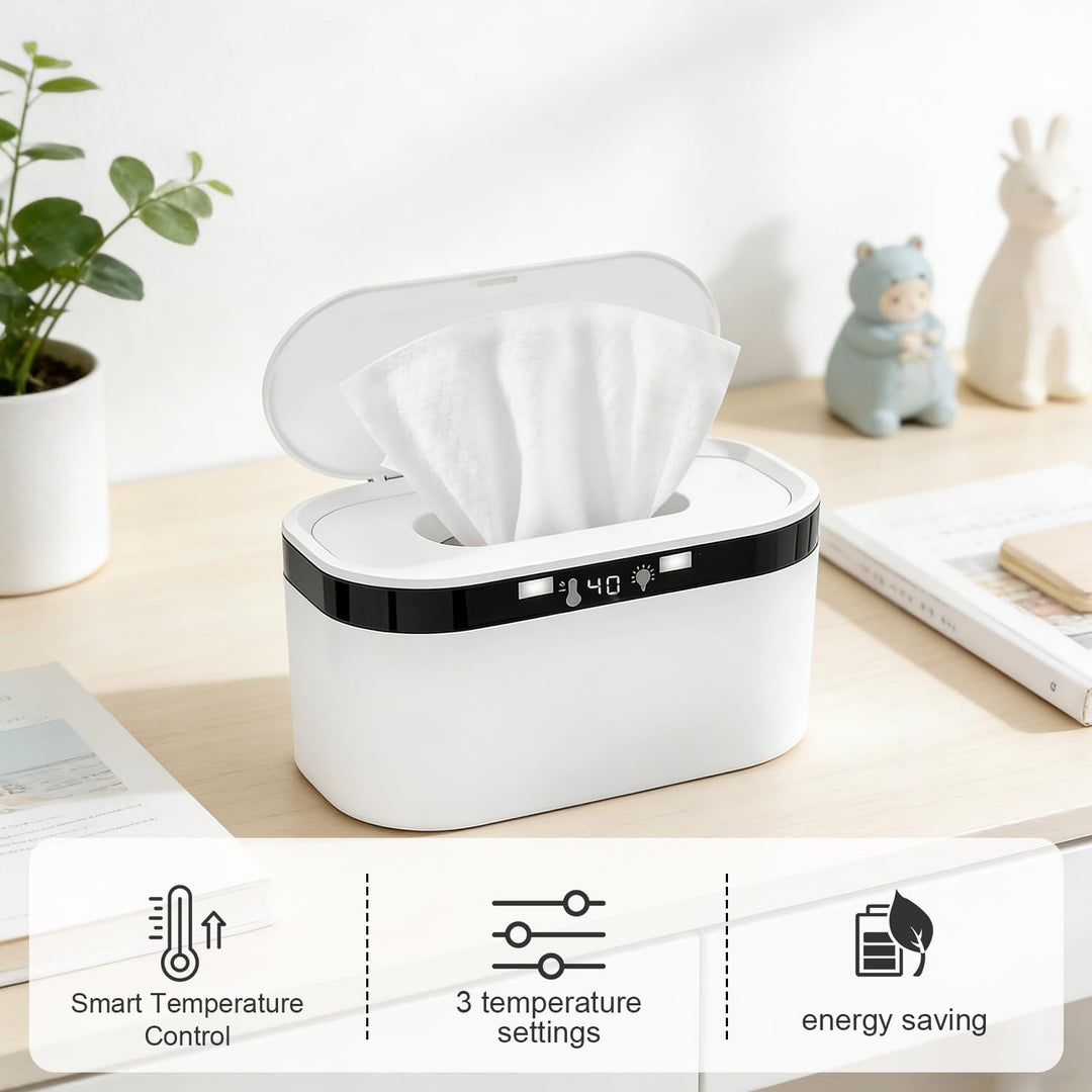 Feuchttücher Wärmer Baby 3 Heizstufen & Konstanttemperatur 10W USB Wipes Warmer mit LED-Nachtlicht S
