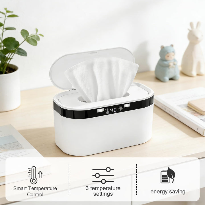 Feuchttücher Wärmer Baby 3 Heizstufen & Konstanttemperatur 10W USB Wipes Warmer mit LED-Nachtlicht S