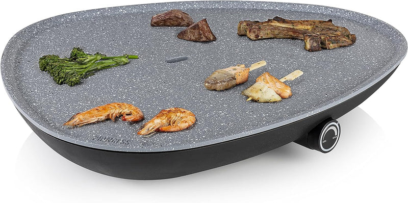 Princess Table Chef Dreiecksgrill – Terrazzo-Look, 2000 Watt, 50x42 cm, für 4-6 Personen, regulierba