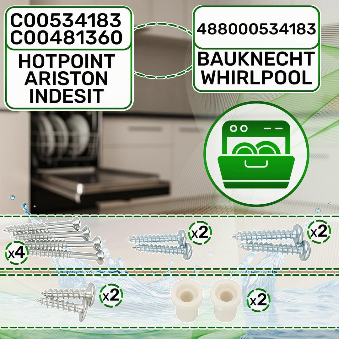 ONIX TECH Montagesatz für Befestigung Tür an Frontblende des 60 cm oder 45 cm Geschirrspüler Vollint