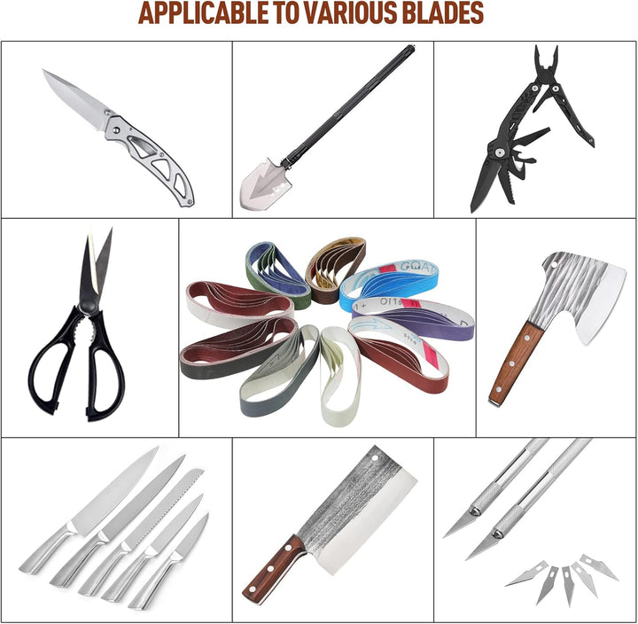 MOVIRON 45 Stück 1,27 cm x 30,5 cm Ersatz-Schleifband-Set für offizielle Arbeit scharfe Messer- und