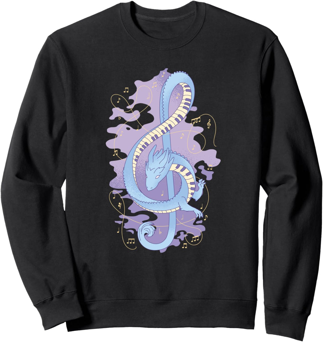 Musik-Klavierinstrument mit Drachenmotiv Sweatshirt