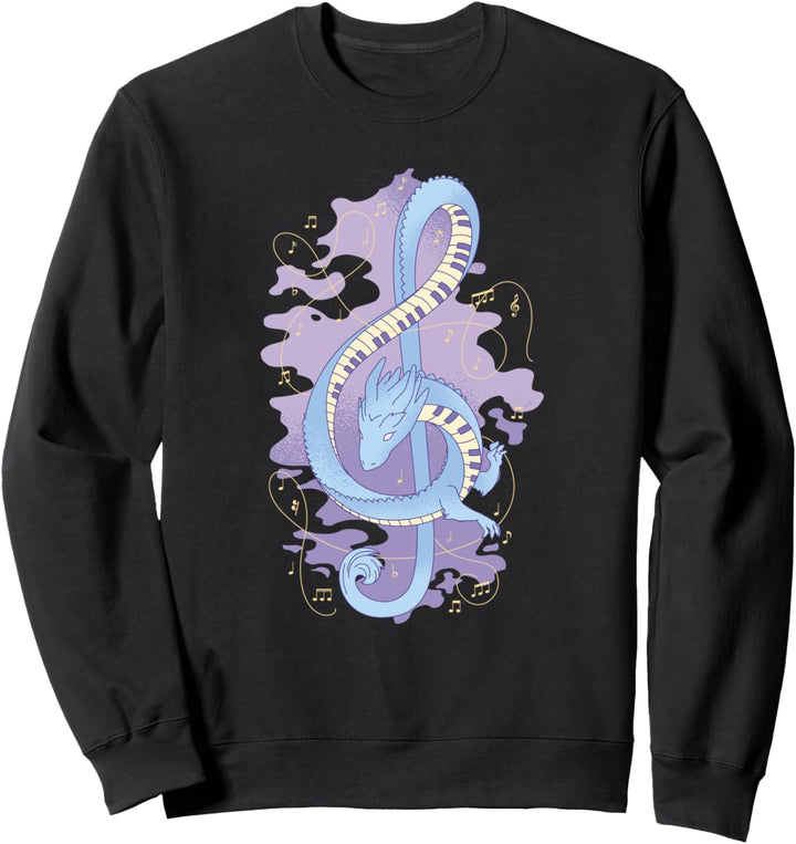 Musik-Klavierinstrument mit Drachenmotiv Sweatshirt