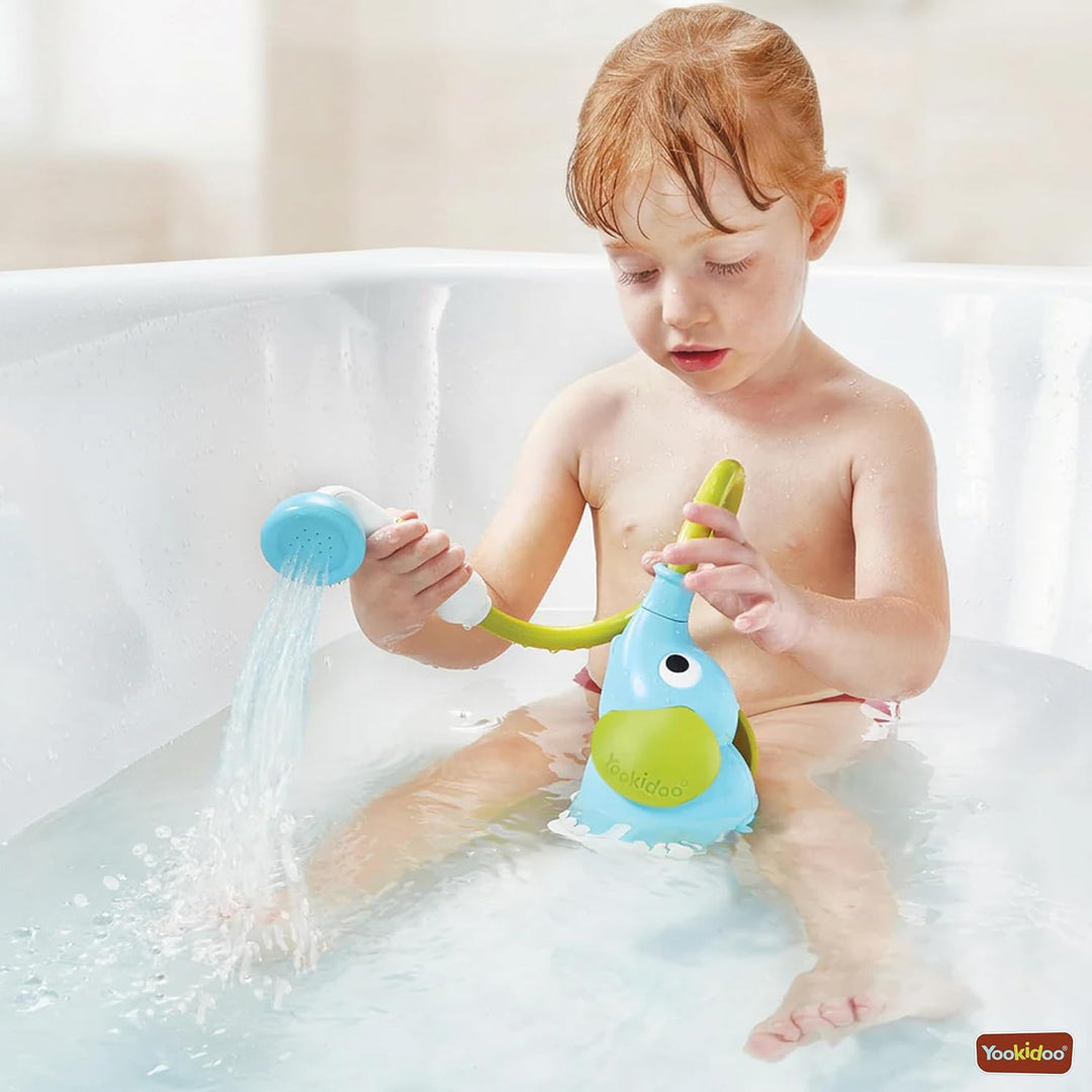 Yookidoo - Duschbrause Elefant, Türkis – Spielzeug für Babys – Badespiel und Dusche Erwachen der Sin