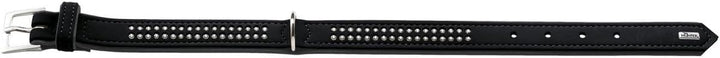 HUNTER SOFTIE DELUXE Hundehalsband, Kunstleder, glitzernde Strasssteine, 40 (XS-S), schwarz 40 (XS-S
