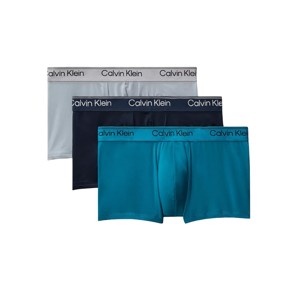 Calvin Klein Baumwolle Stretch 3 Pack Boxer Short, Schwarz Mit Blau/erdbeerfeld/schwarz S 0b6 Sleet