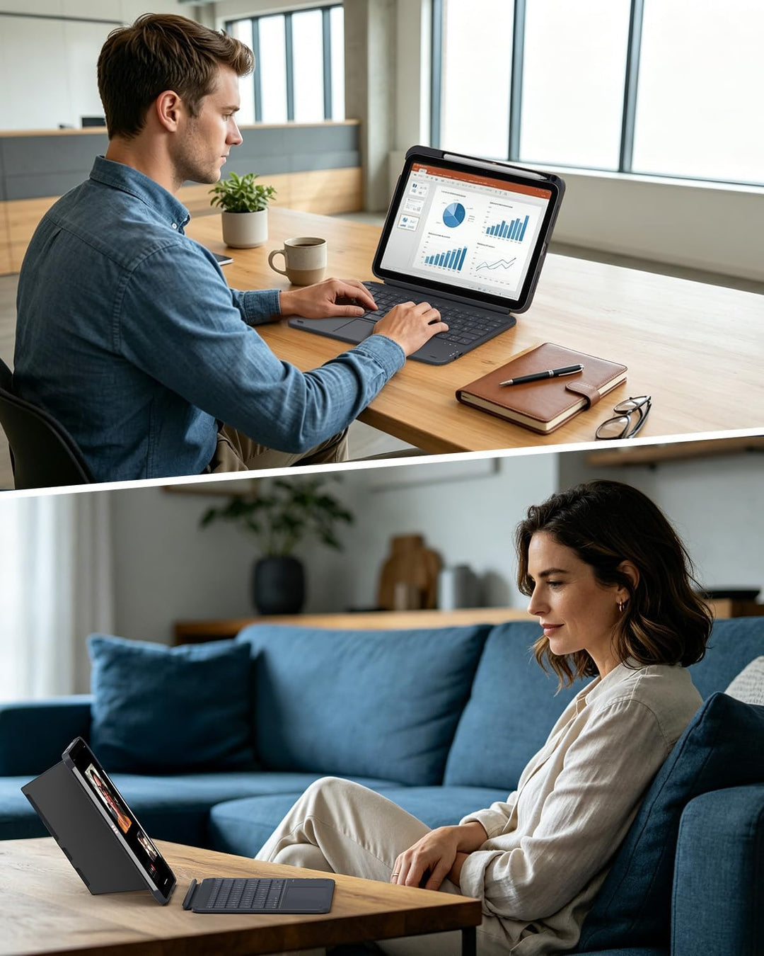 CACOE iPad 11 Hülle mit Tastatur (A16) 2025 & iPad 10. Generation 10,9 Zoll, Magnetisch Abnehmbare K