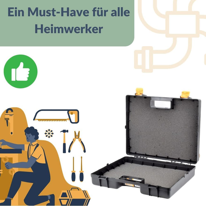 Maschinenkoffer leer Kunststoff Universal Werkzeugkoffer für Elektrowerkzeuge Werkzeugaufbewahrung W