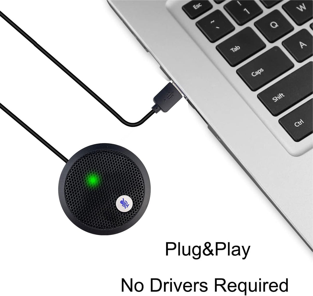 USB Mikrofon, Desktop PC Mikrofon, Stummschalttaste mit LED-Anzeige, Geräuschunterdrückung, Omnidire