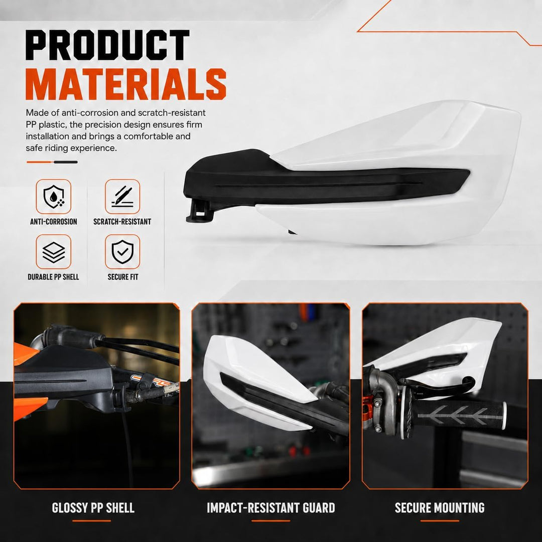 Handprotektoren Motorrad,Enduro Handschützer,Motorrad Handschutz-Weiss, Weiss
