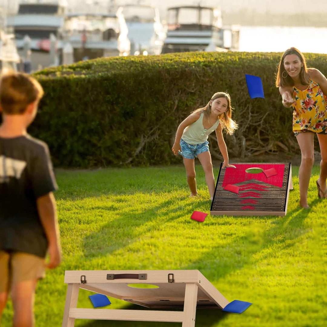 NZQXJXZ Holz Cornhole Set Outdoor, 2 in 1 Cornhole Spiel mit 8 Sitzsäcken & Tragetasche für Hinterho