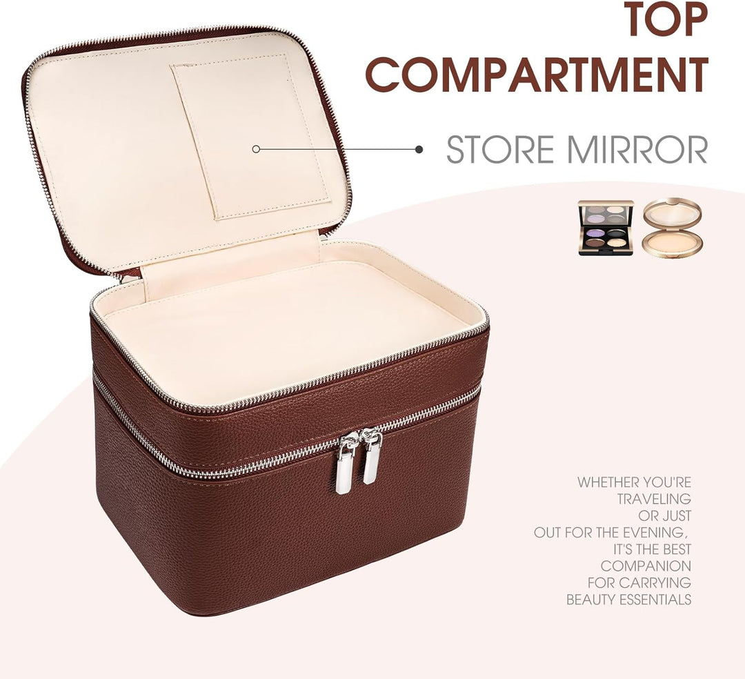 Kosmetiktasche,Kulturtasche Damen,Make up Tasche Mit Grossem Fassungsvermögen und Zwei Ebenen,Reise-