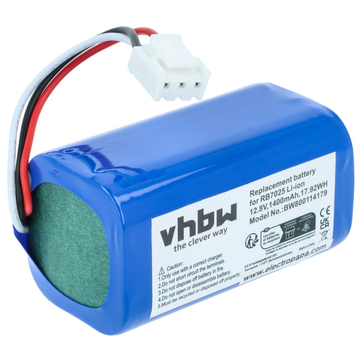 vhbw Akku kompatibel mit Severin Chill RB 7720, RB 7022 Home Cleaner Heimroboter (1400 mAh, 12,8 V,