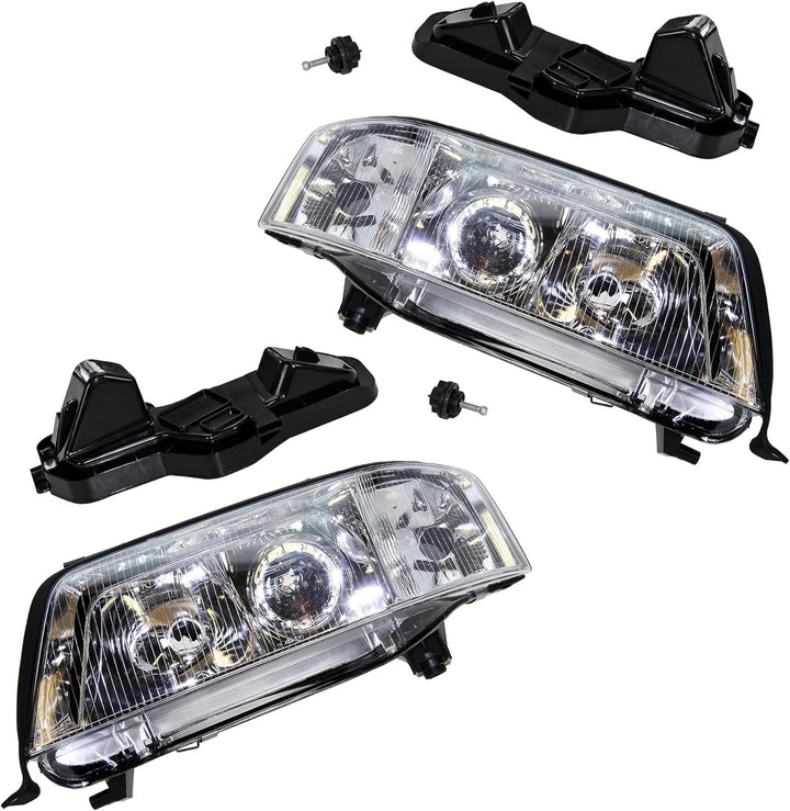 BESTPRICE 2x Hauptscheinwerfer vorne links + rechts Frontscheinwerfer, Kompatibel mit AUDI A6 C5 (4B