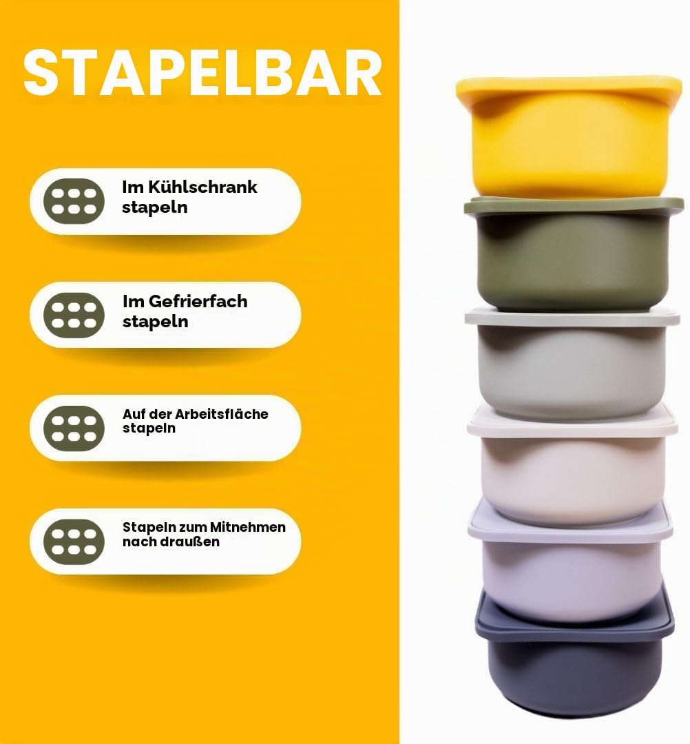 6er Set Babadoh Pizzateigbehälter und Deckel (multi) Mehrfarbig, Mehrfarbig