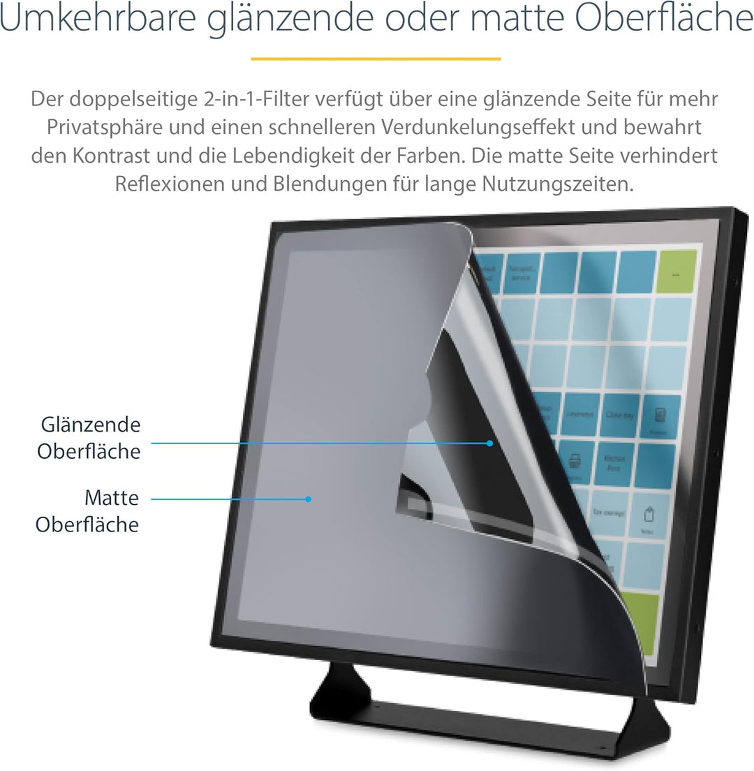 StarTech.com 17-inch 5:4 Computer Monitor Privacy Filter, Anti-Glare Privacy Screen w/51% Blue Light