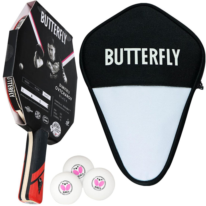 Butterfly® Dimitrij Ovtcharov Black Tischtennisschläger | Eva-Technologie | ITTF zertifizierter Waka