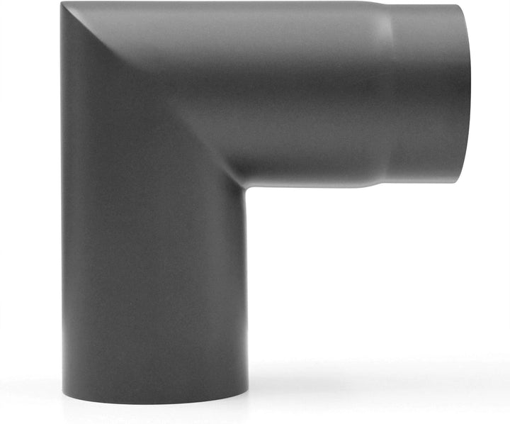 Rauchrohrbogen/Ofenrohr 120mm - 90° zweiteilig gussgrau - für Kaminofen 120 Gussgrau