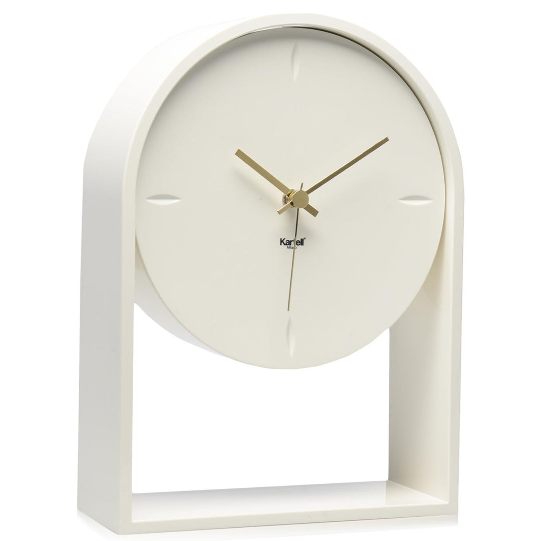 Kartell Air du Temps Tischuhr, Plastik, Weiss, 21.5 x 8 x 30 cm, Weiss
