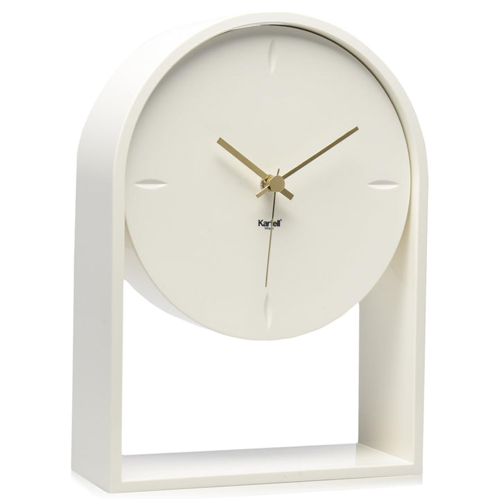 Kartell Air du Temps Tischuhr, Plastik, Weiss, 21.5 x 8 x 30 cm, Weiss