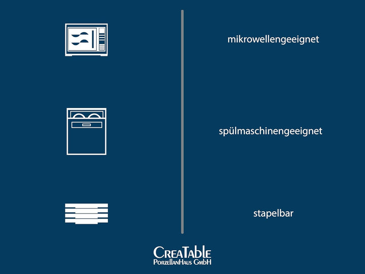 CreaTable, 25862, Serie Caldera Blau, Geschirrset, Kombiservice 8 teilig, Blau