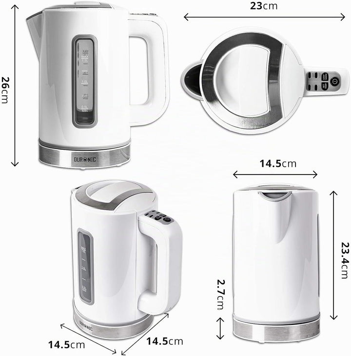 Duronic EK30 WE Wasserkocher 3000 Watt, Wasserkessel mit einstellbarer Temperatur und Thermostat - 4