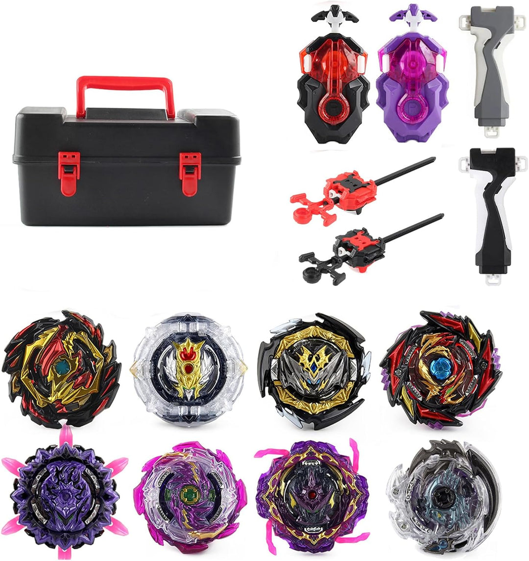 8 in 1 Gyros Set, 4D Kampfkreisel Kreisel Battle mit Launcher Gyros, inkl 4 Stück Gyros Launcher Set