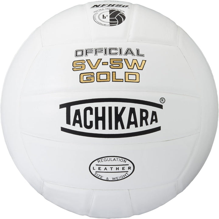 Tachikara SV5W Gold Competition Premium Leather Volleyball Weiss, Weiss